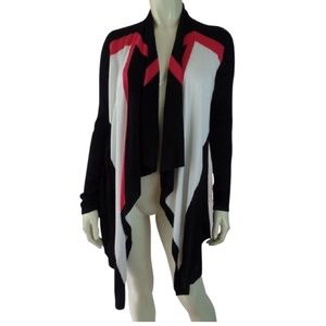 INC Sweater S Fine Rayon Knit Open Front HiLo Hem